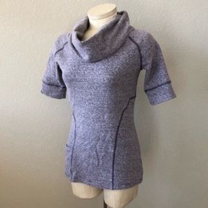 Athleta heathered lavender cowl neckline top